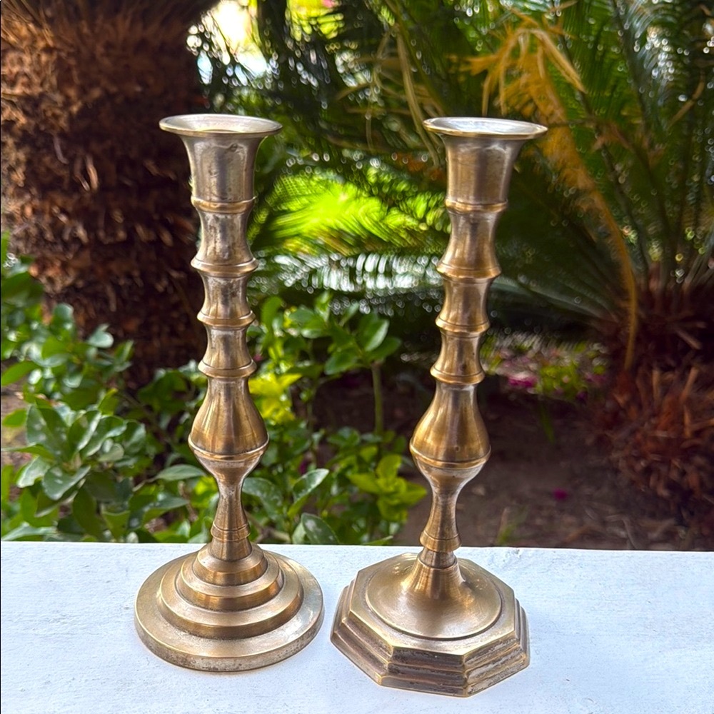 Elegant Brass Candlestick Set
